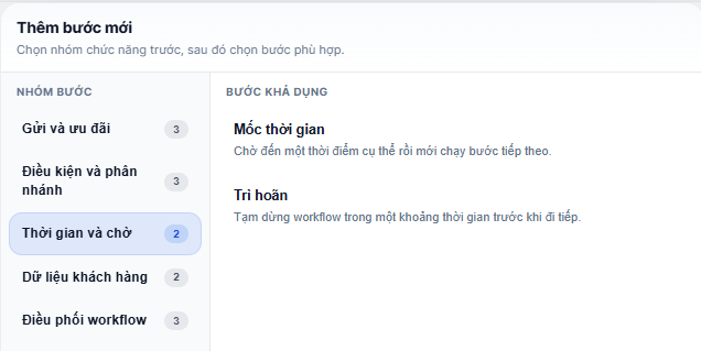 Nhóm bước: Thời gian và chờ