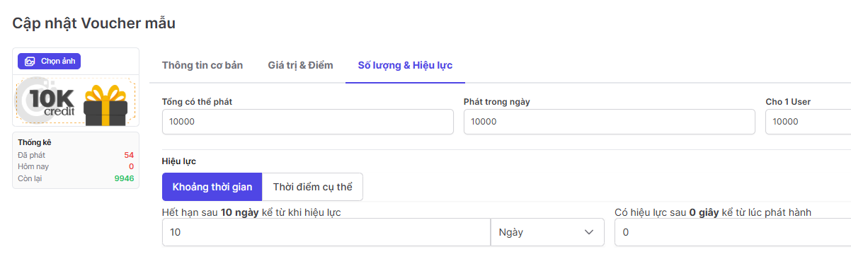 Voucher - Thông tin cơ bản