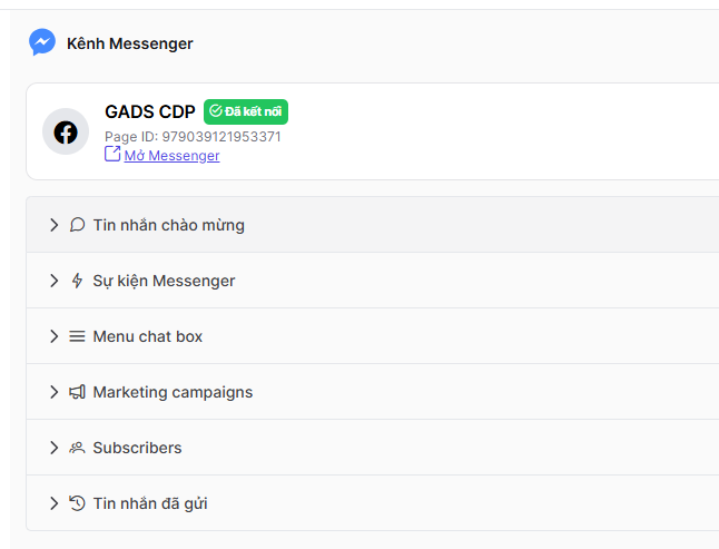 Cấu hình kênh Messenger